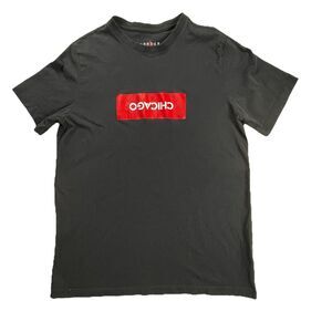 Air Jordan Shirt Men’s Black Large Chicago Jump Man Basketball NBA Script Lg